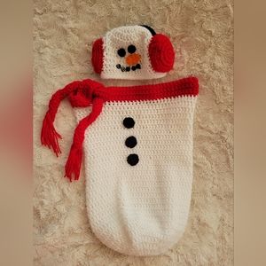 Hand Knitted Snowman Suit for Infant